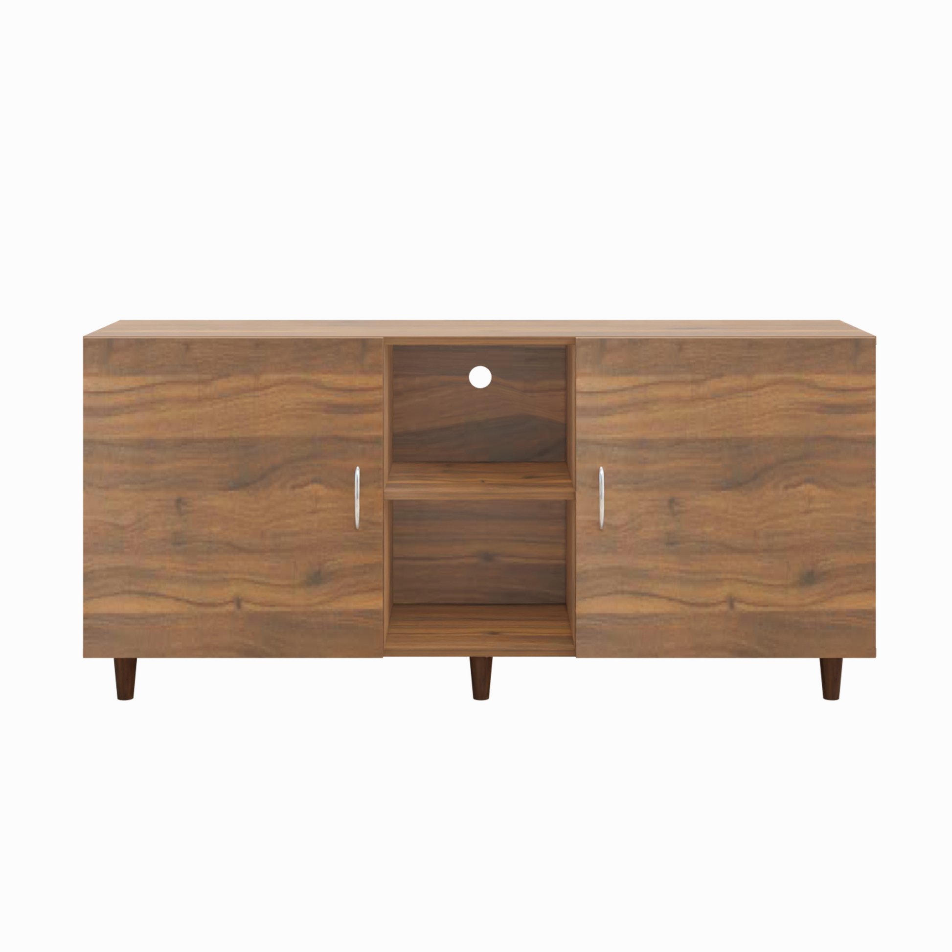 TV Unit | 2 Doors, Open Shelves | Single Color TV & Entertainment Unit VIKI FURNITURE