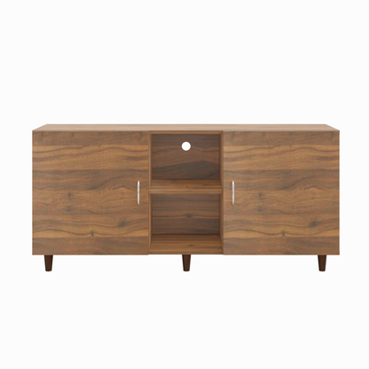 TV Unit | 2 Doors, Open Shelves | Single Color TV & Entertainment Unit VIKI FURNITURE