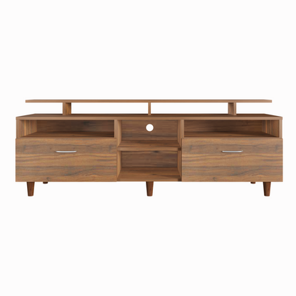 TV Unit | 2 Drawers, Open Shelves & Extension | Single Color TV & Entertainment Unit VIKI FURNITURE