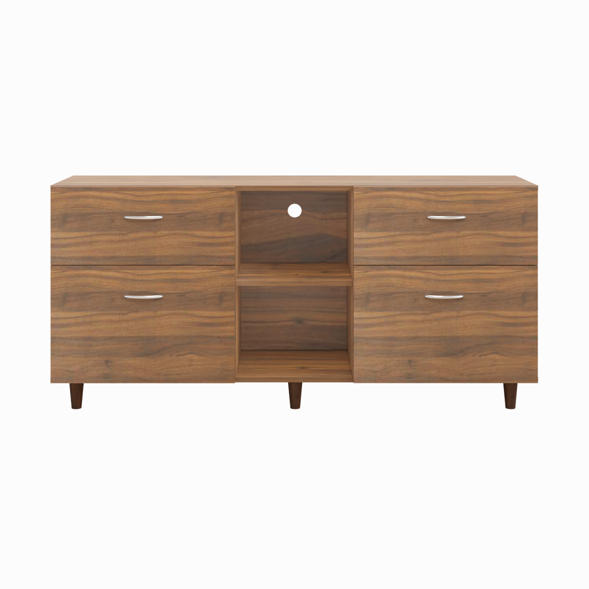 TV unit | 4 Drawers, Open Shelves | Single Color TV & Entertainment Unit VIKI FURNITURE
