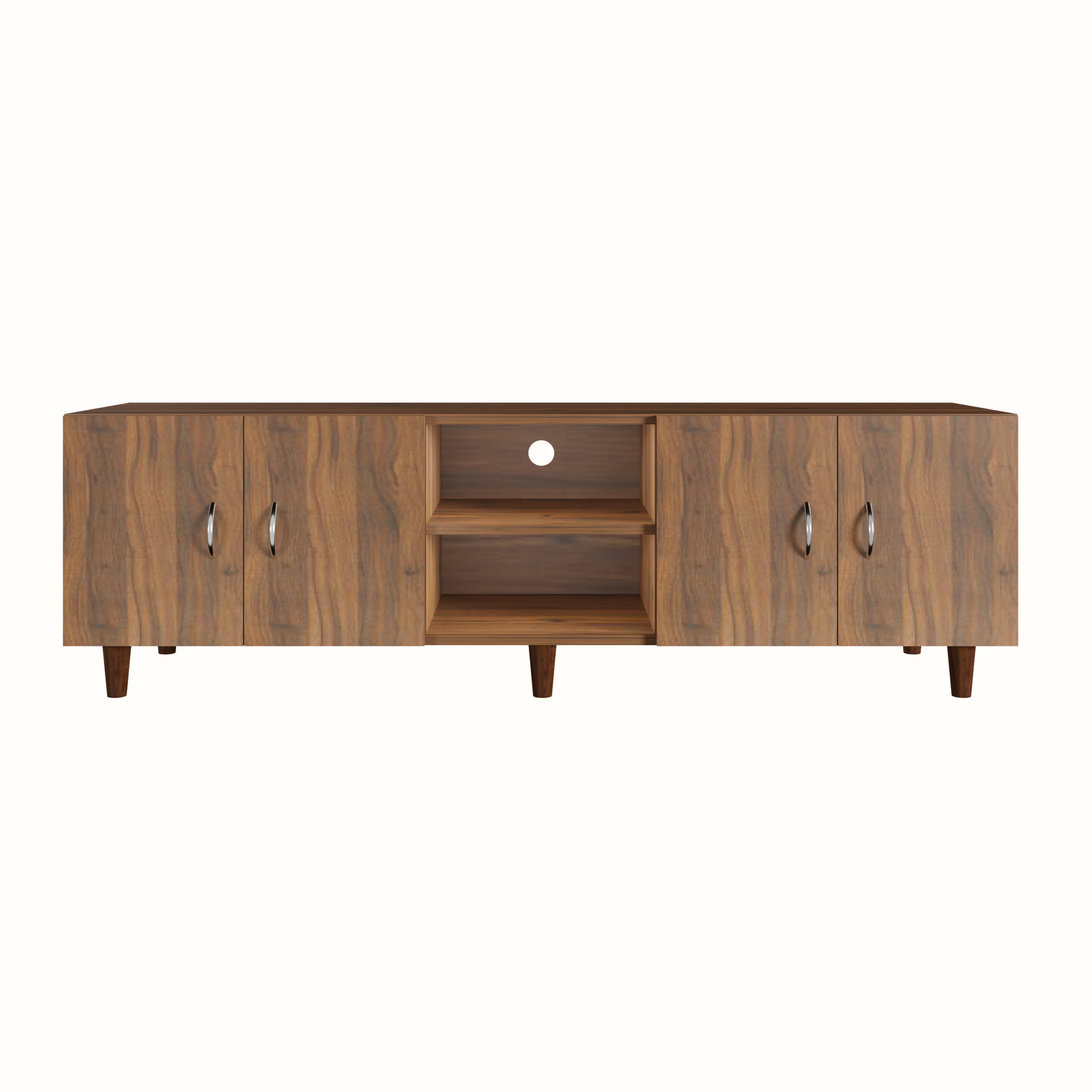 TV unit | 4 Doors, Open Shelves | Single Color TV & Entertainment Unit VIKI FURNITURE