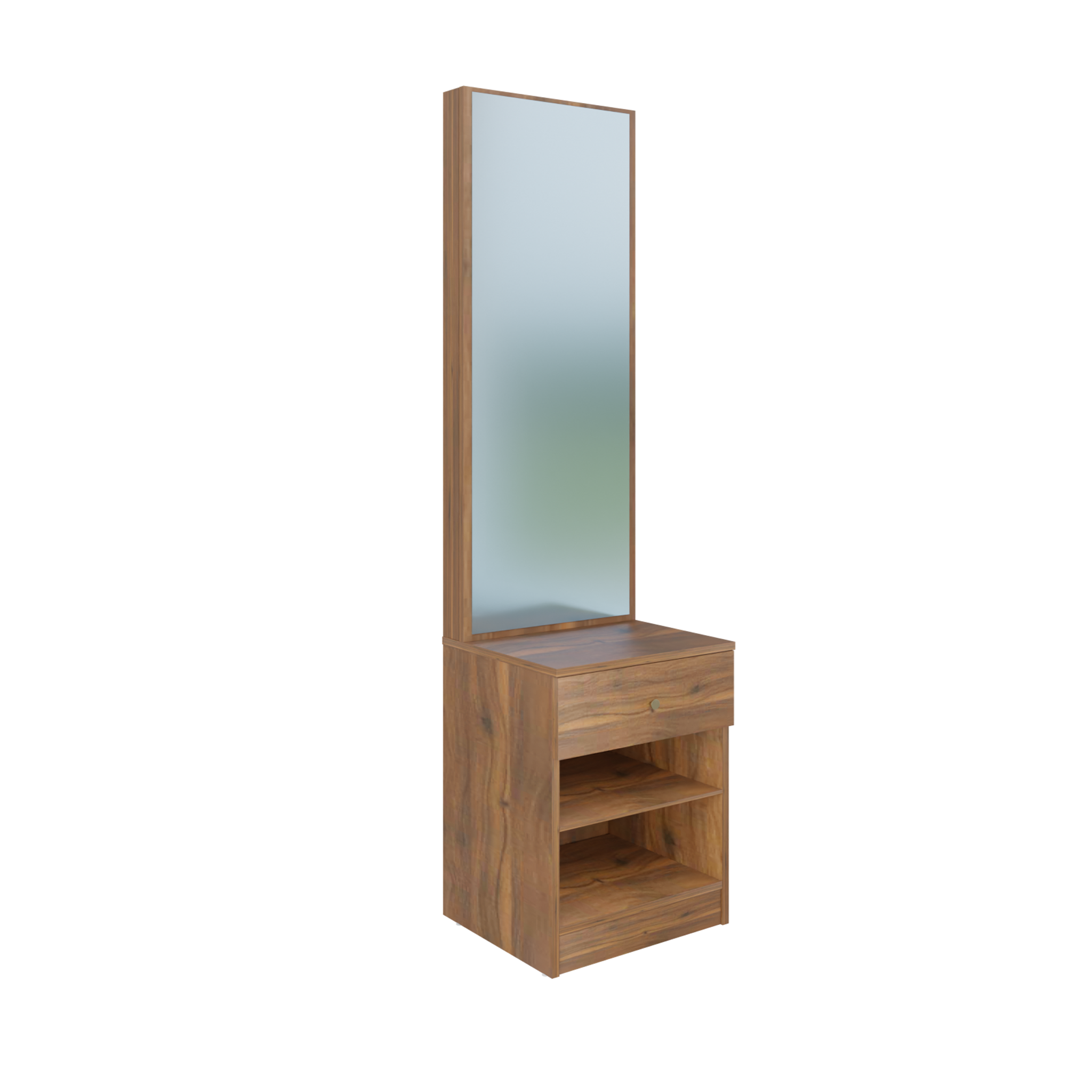 Dressing Table with Mirror Door | Drawer & Open Shelves Dressing Table VIKI FURNITURE