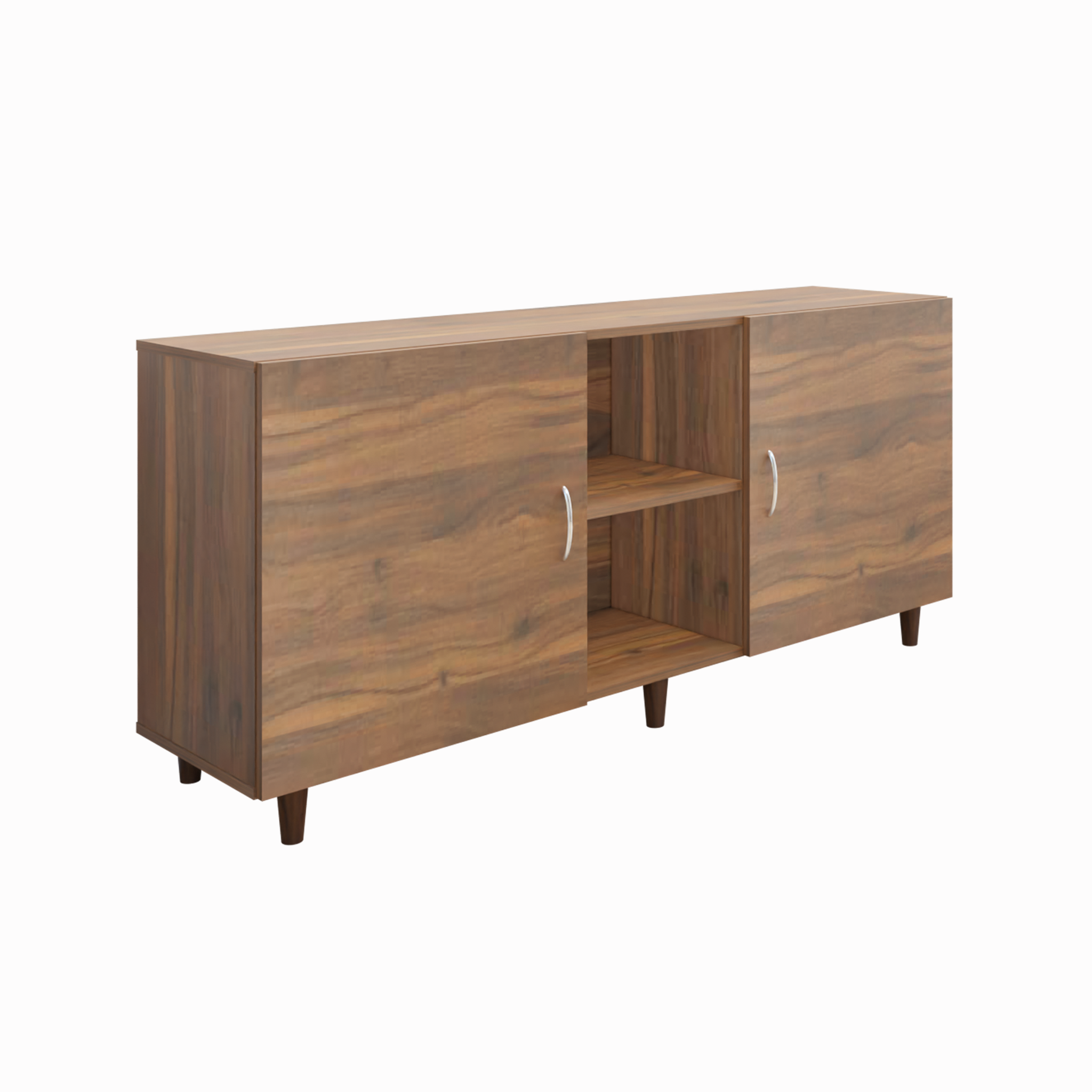 TV Unit | 2 Doors, Open Shelves | Single Color TV & Entertainment Unit VIKI FURNITURE