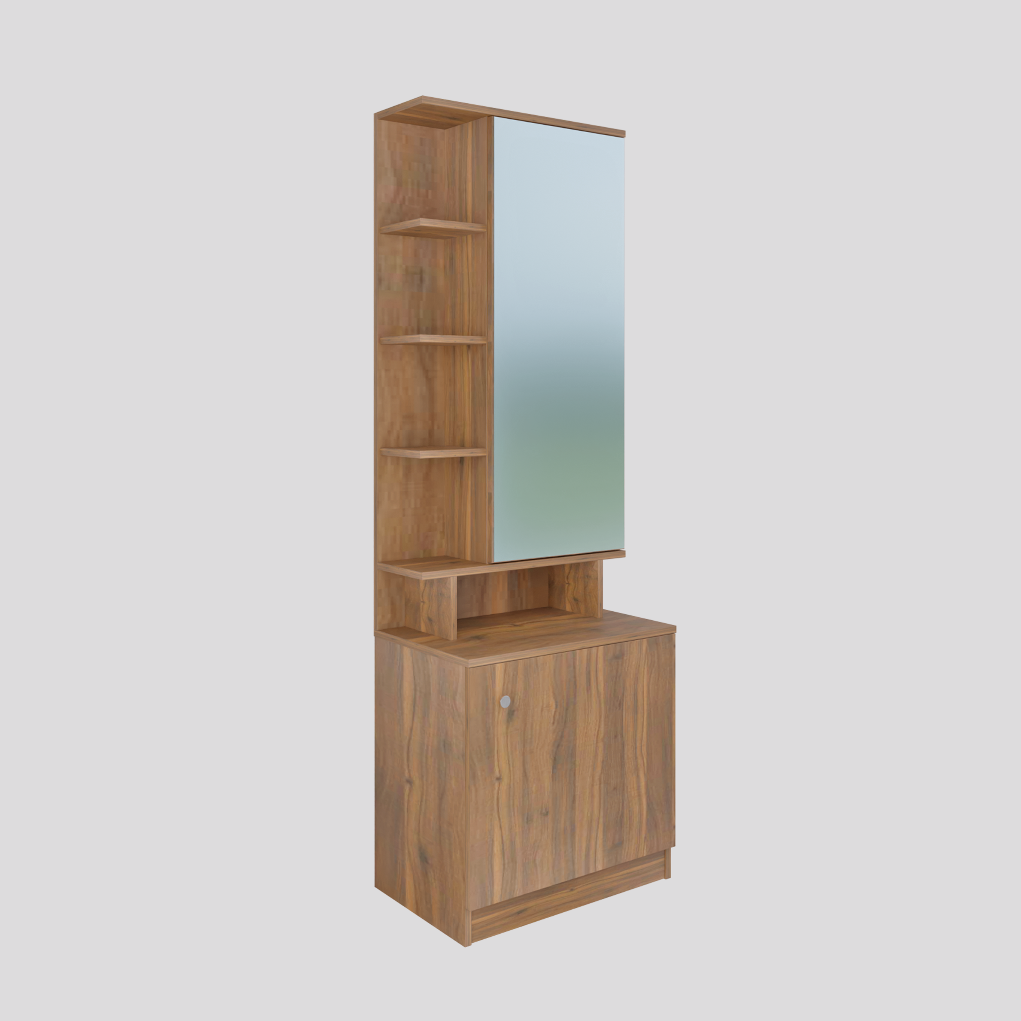 Dressing Table with Mirror Door | Drawer & Open Shelves Dressing Table VIKI FURNITURE