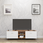 TV Unit | Drawers, Open Shelf | Dual Color TV & Entertainment Unit VIKI FURNITURE Brussel Walnut with Frosty White