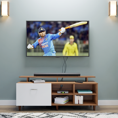TV Unit | 1 Drawer, Open Shelves & Extension | Dual Color TV & Entertainment Unit VIKI FURNITURE