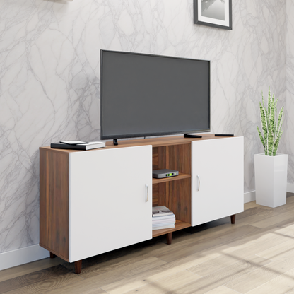 TV Unit | 2 Doors, Open Shelves | Dual Color TV & Entertainment Unit VIKI FURNITURE