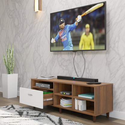 TV Unit | 1 Drawer, Shelf, Open Shelves & | Dual Color TV & Entertainment Unit VIKI FURNITURE