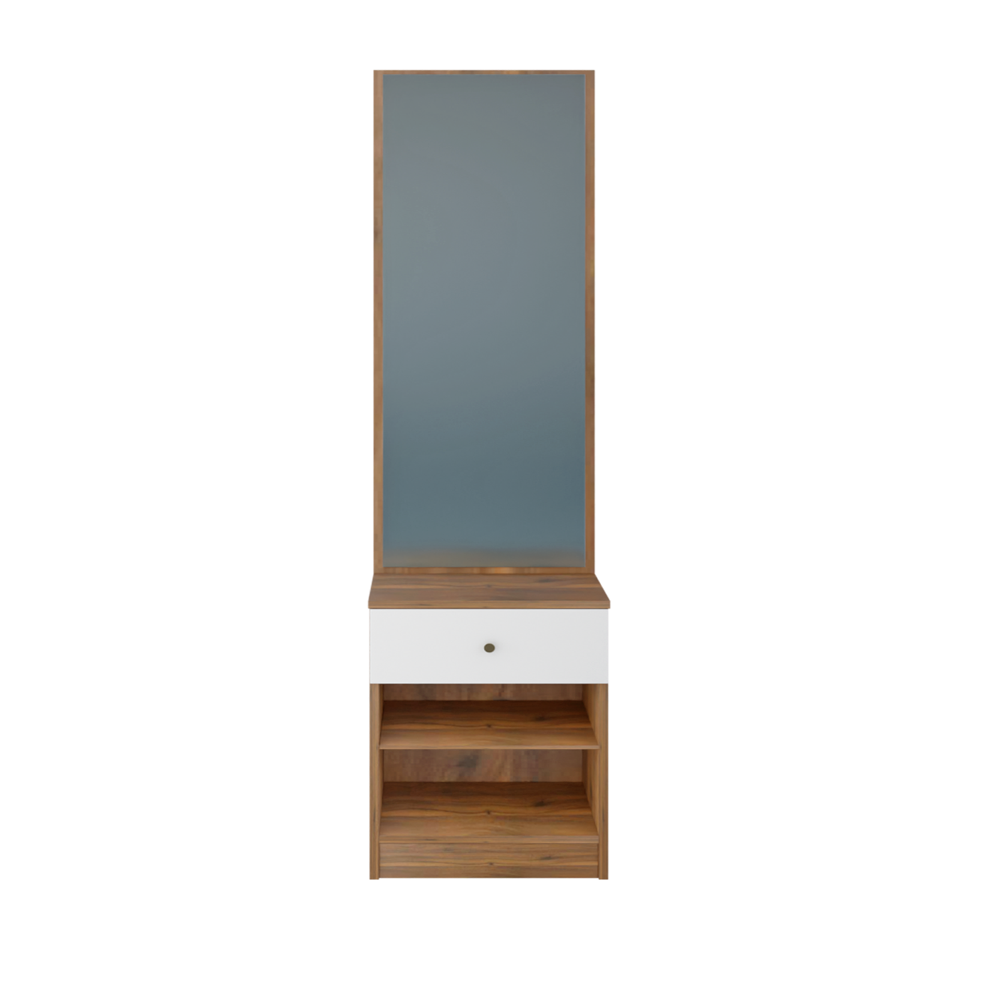 Dressing Table with Mirror Door | Drawer & Open Shelves Dressing Table VIKI FURNITURE