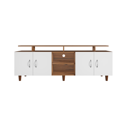 TV unit | 4 Doors, Open Shelves & Extension | Dual Color TV & Entertainment Unit VIKI FURNITURE