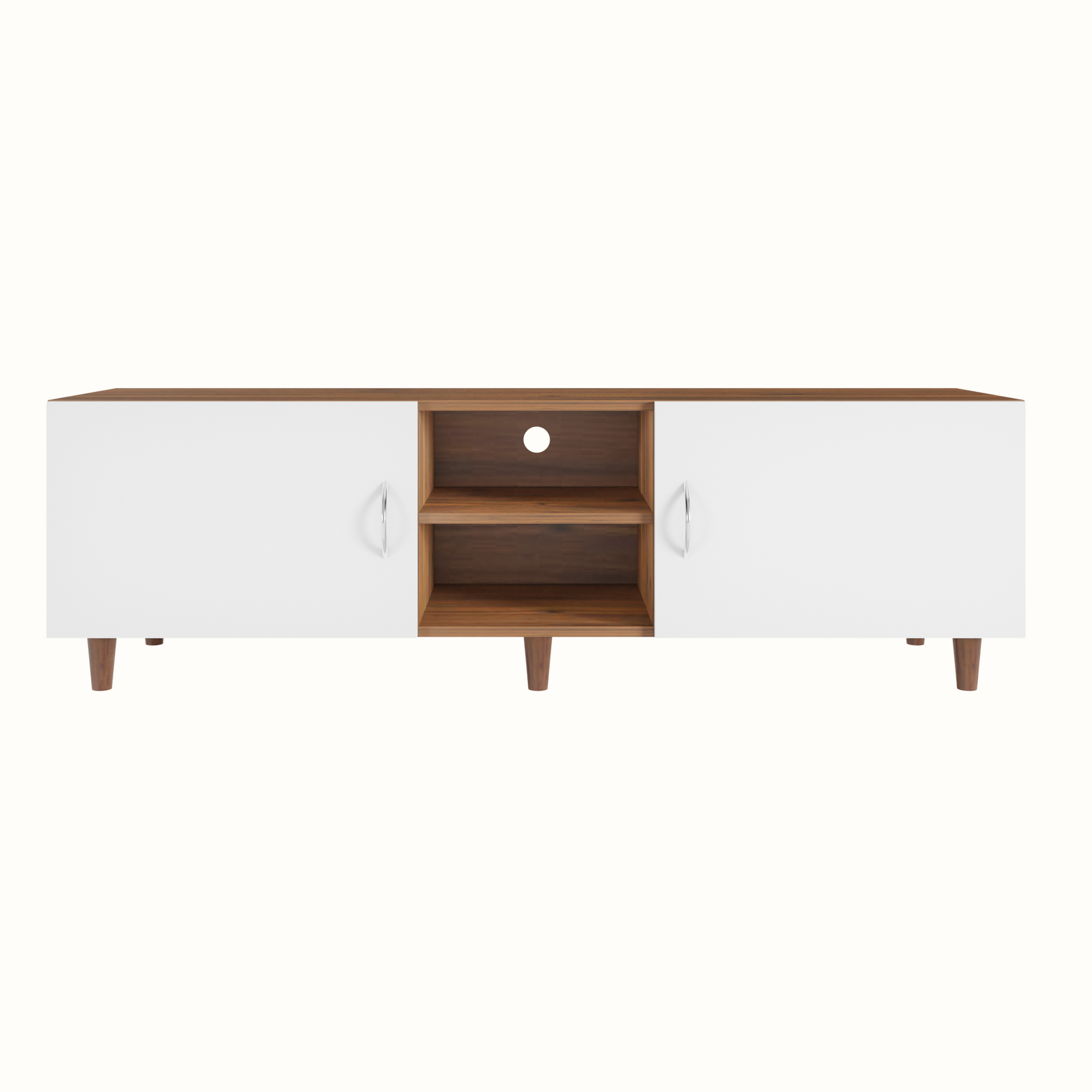 TV Unit | 2 Doors, Open Shelves | Dual Color TV & Entertainment Unit VIKI FURNITURE