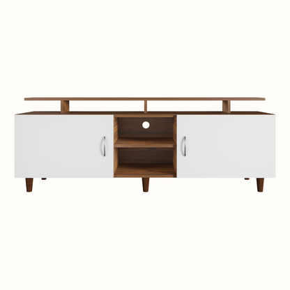 TV unit | 2 Doors, Open Shelves & Extension | Dual Color TV & Entertainment Unit VIKI FURNITURE