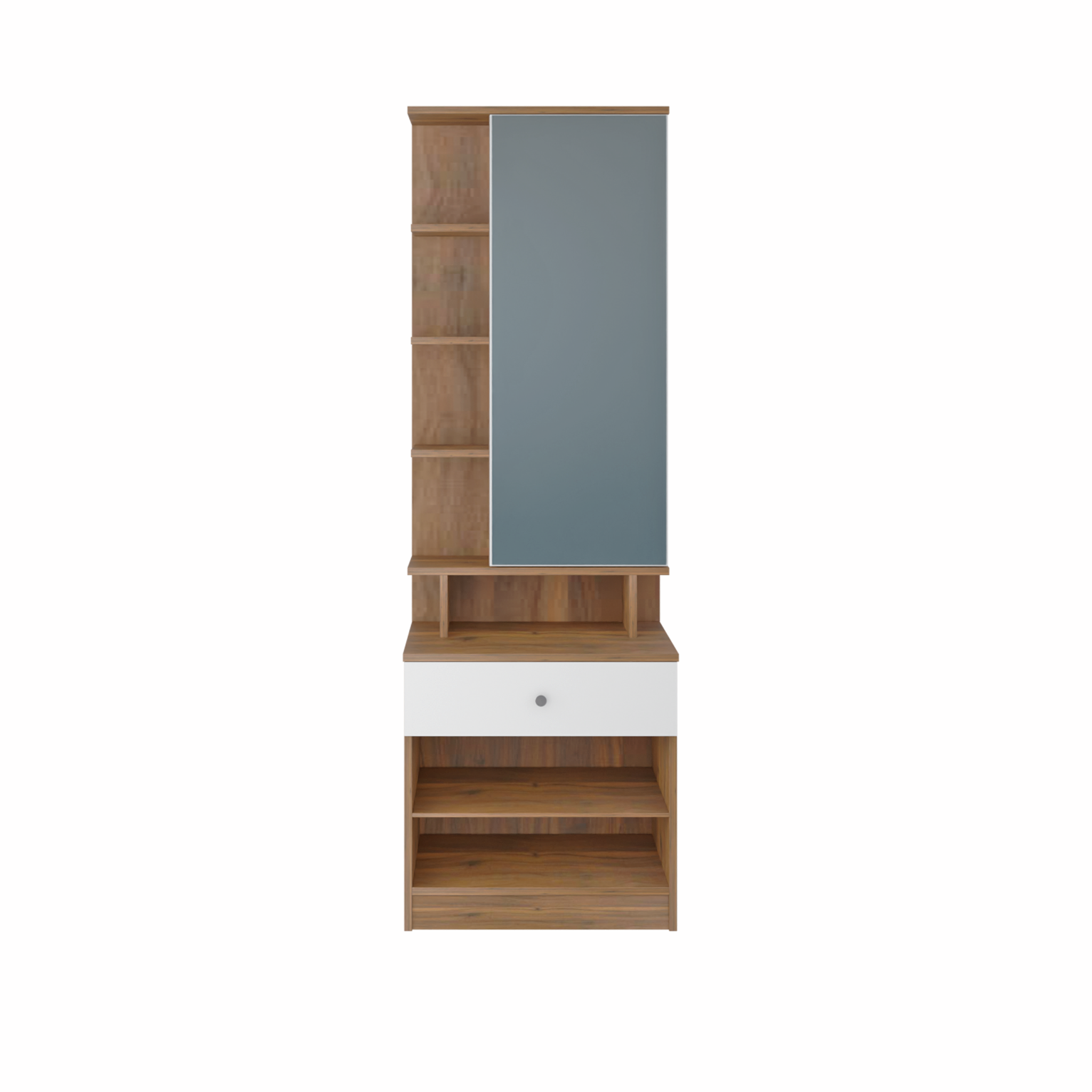 Dressing Table with Mirror Door | Door | Drawer & Open Shelves Dressing Table VIKI FURNITURE