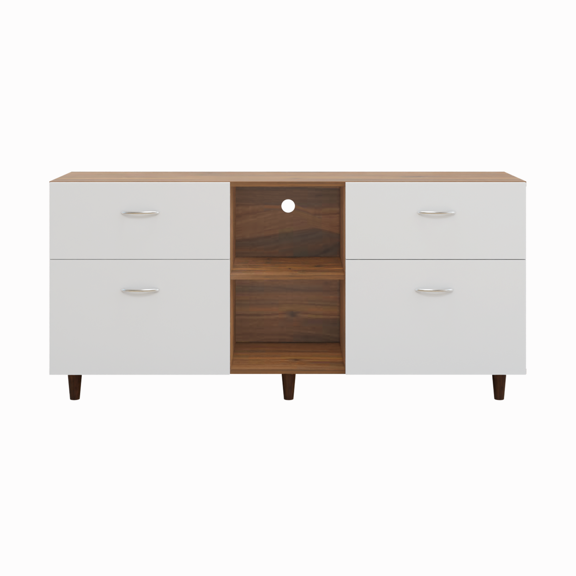 TV unit | 4 Drawers, Open Shelves | Dual Color TV & Entertainment Unit VIKI FURNITURE