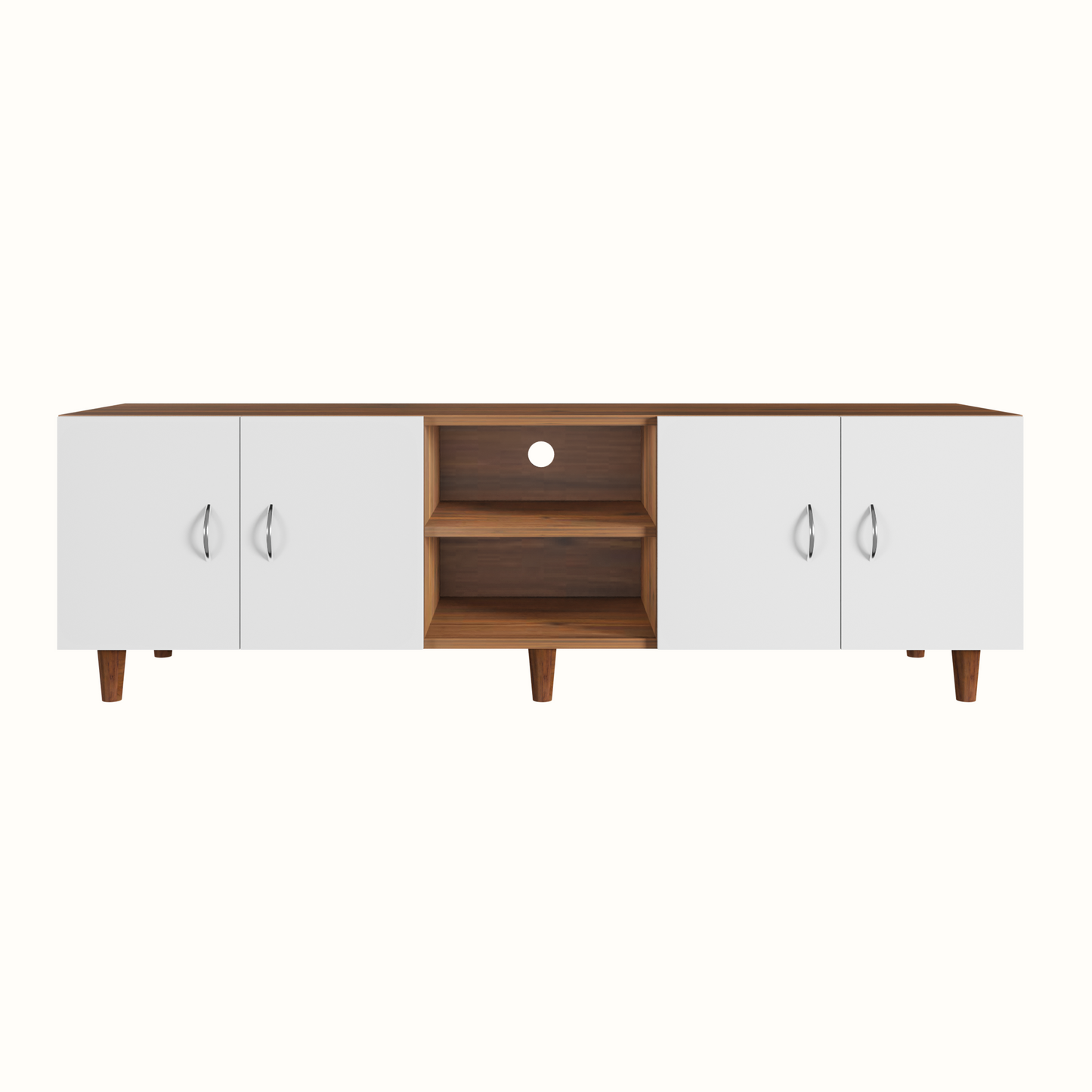 TV unit | 4 Doors, Open Shelves | Dual Color TV & Entertainment Unit VIKI FURNITURE