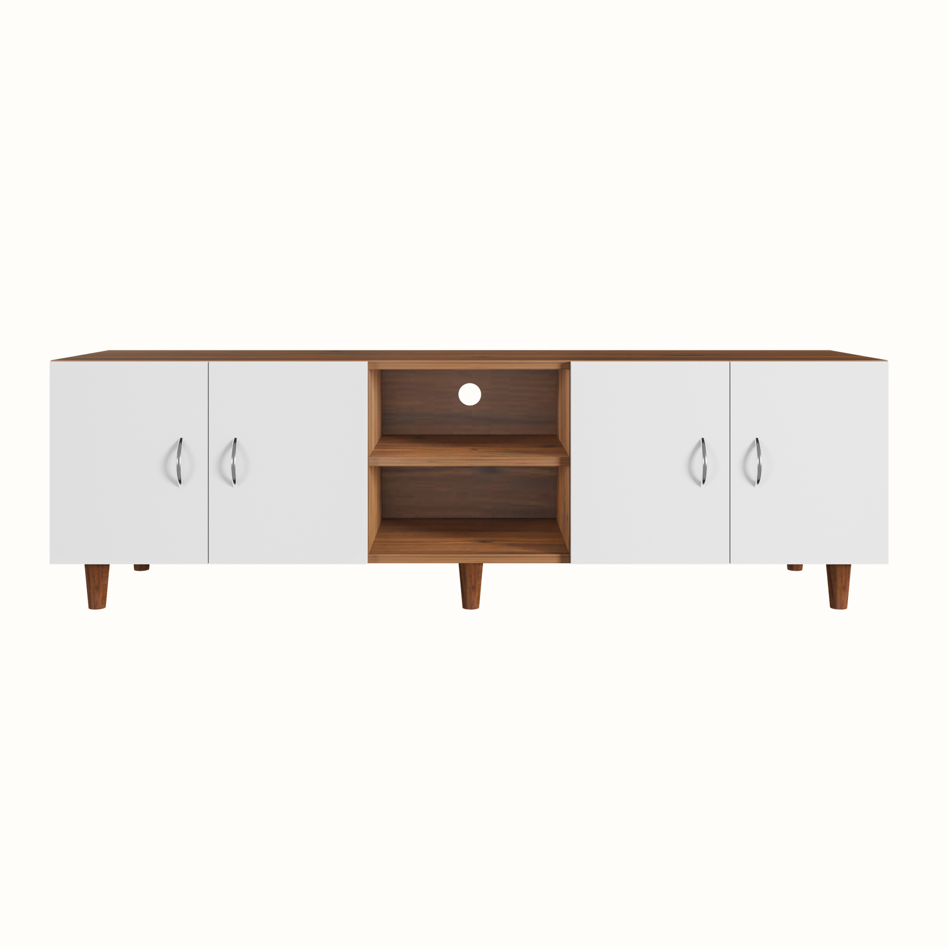 TV unit | 4 Doors, Open Shelves | Dual Color TV & Entertainment Unit VIKI FURNITURE