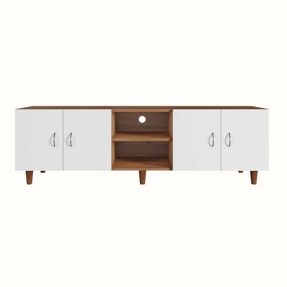 TV unit | 4 Doors, Open Shelves | Dual Color TV & Entertainment Unit VIKI FURNITURE