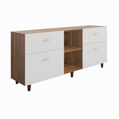 TV unit | 4 Drawers, Open Shelves | Dual Color TV & Entertainment Unit VIKI FURNITURE