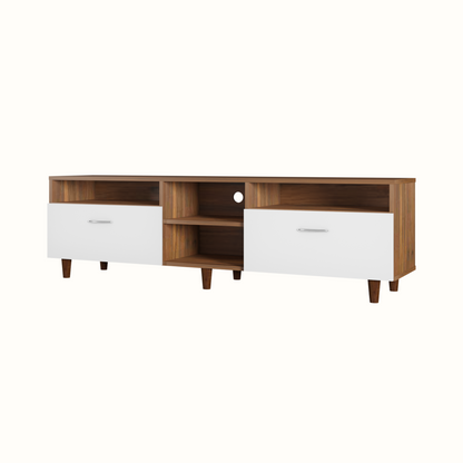 TV Unit | 2 Drawers, Open Shelves | Dual Color TV & Entertainment Unit VIKI FURNITURE