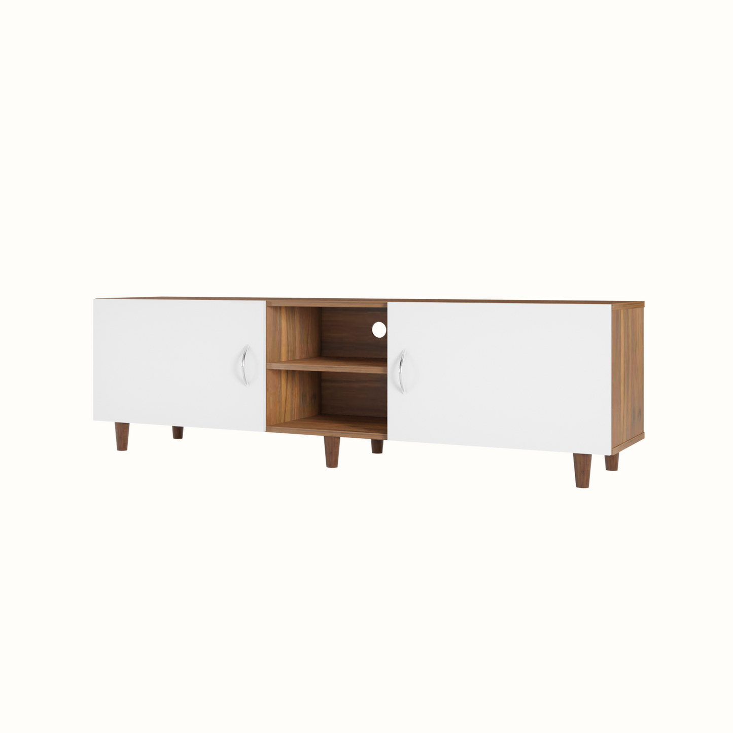 TV Unit | 2 Doors, Open Shelves | Dual Color TV & Entertainment Unit VIKI FURNITURE