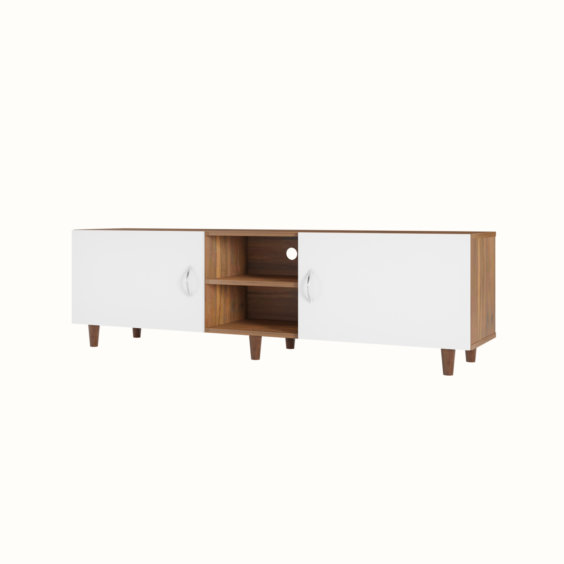 TV Unit | 2 Doors, Open Shelves | Dual Color TV & Entertainment Unit VIKI FURNITURE