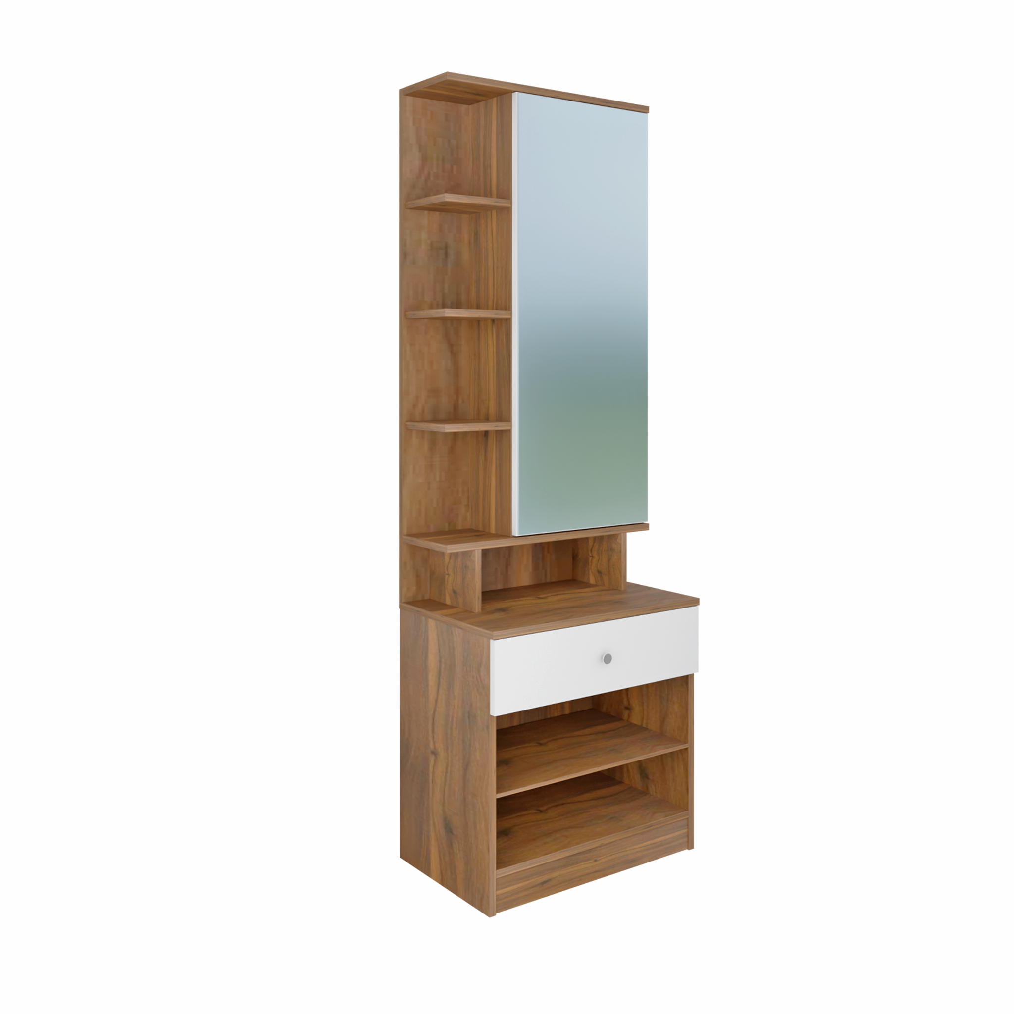 Dressing Table with Mirror Door | Door | Drawer & Open Shelves Dressing Table VIKI FURNITURE