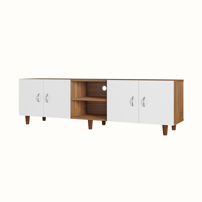 TV unit | 4 Doors, Open Shelves | Dual Color TV & Entertainment Unit VIKI FURNITURE
