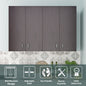 VIKI | Multipurpose Wall Mounted Cabinet with 4 Doors | Storage Solution for Kitchen, Bedroom, Office & Living Room kitchen cabinet VIKI FURNITURE 4 Doors Wenge Wooden Swinng