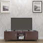 TV Unit | 2 Doors, Open Shelves | Single Color TV & Entertainment Unit VIKI FURNITURE Dark Wenge