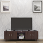 TV unit | 4 Doors, Open Shelves | Single Color TV & Entertainment Unit VIKI FURNITURE Dark Wenge