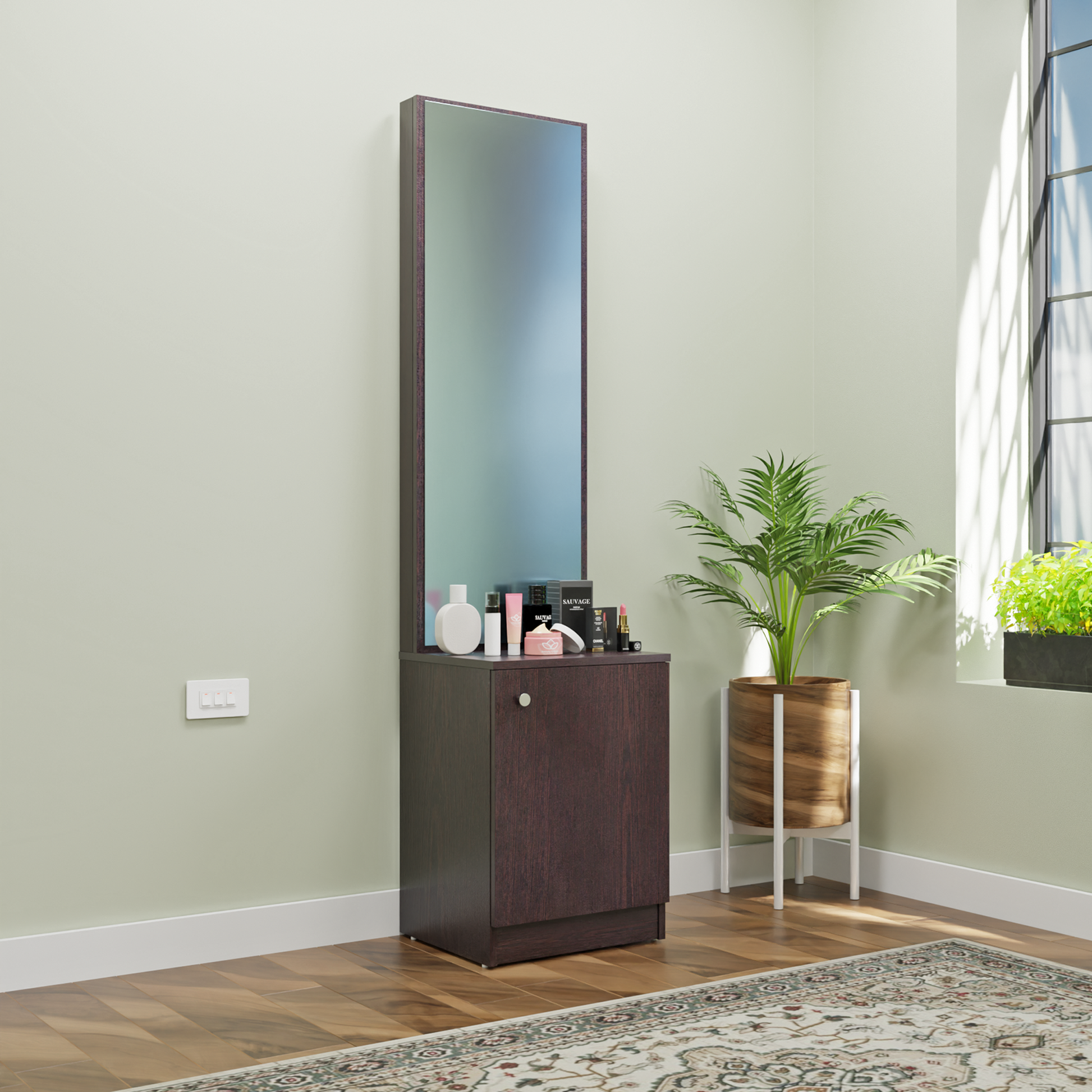 Dressing Table with Mirror Door | Shelves Dressing Table VIKI FURNITURE Wenge