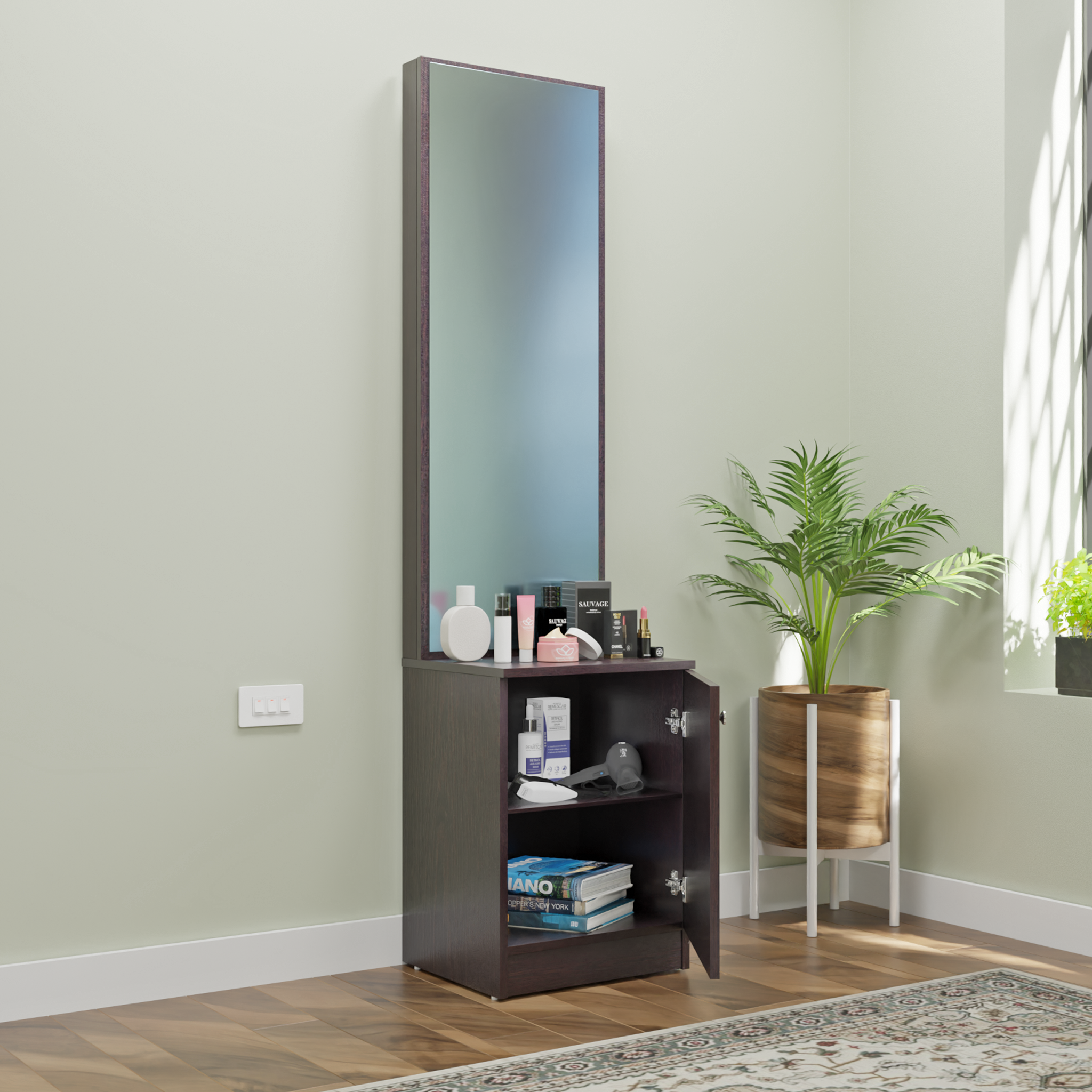 Dressing Table with Mirror Door | Shelves Dressing Table VIKI FURNITURE