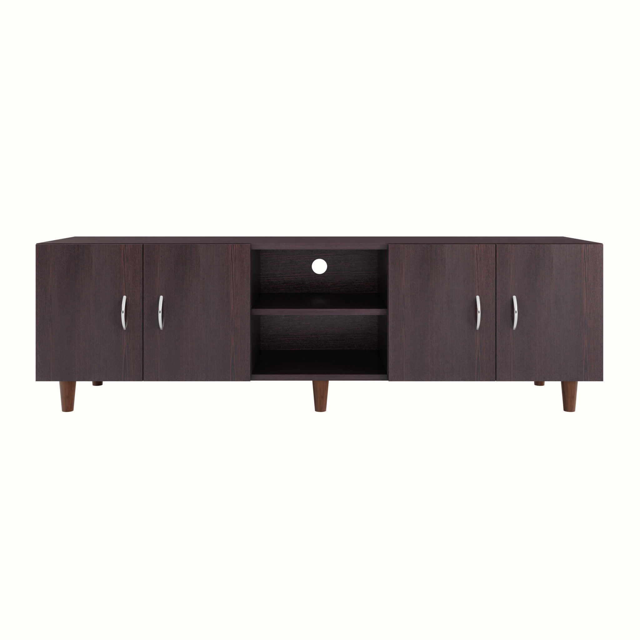 TV unit | 4 Doors, Open Shelves | Single Color TV & Entertainment Unit VIKI FURNITURE