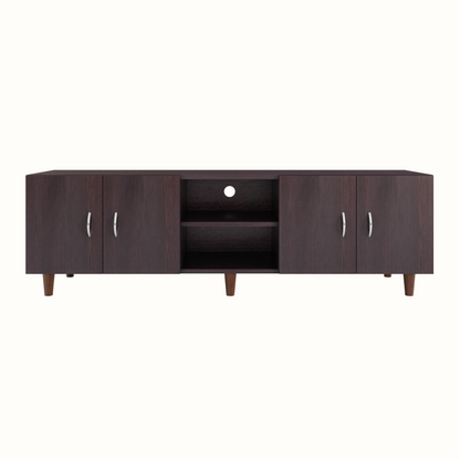 TV unit | 4 Doors, Open Shelves | Single Color TV & Entertainment Unit VIKI FURNITURE