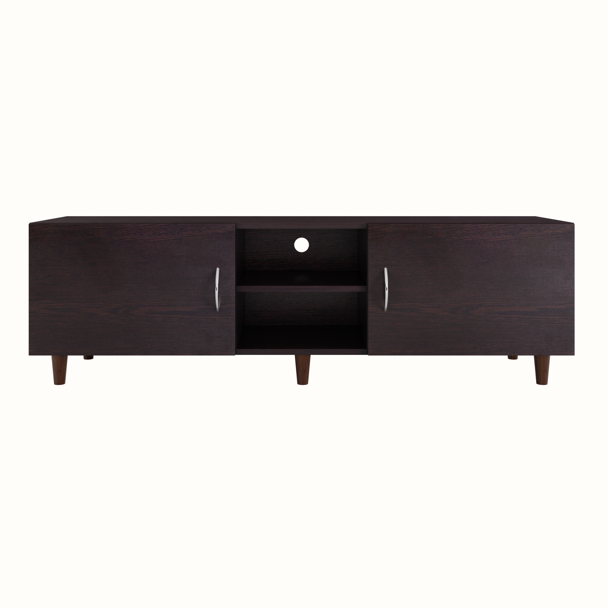 TV Unit | 2 Doors, Open Shelves | Single Color TV & Entertainment Unit VIKI FURNITURE