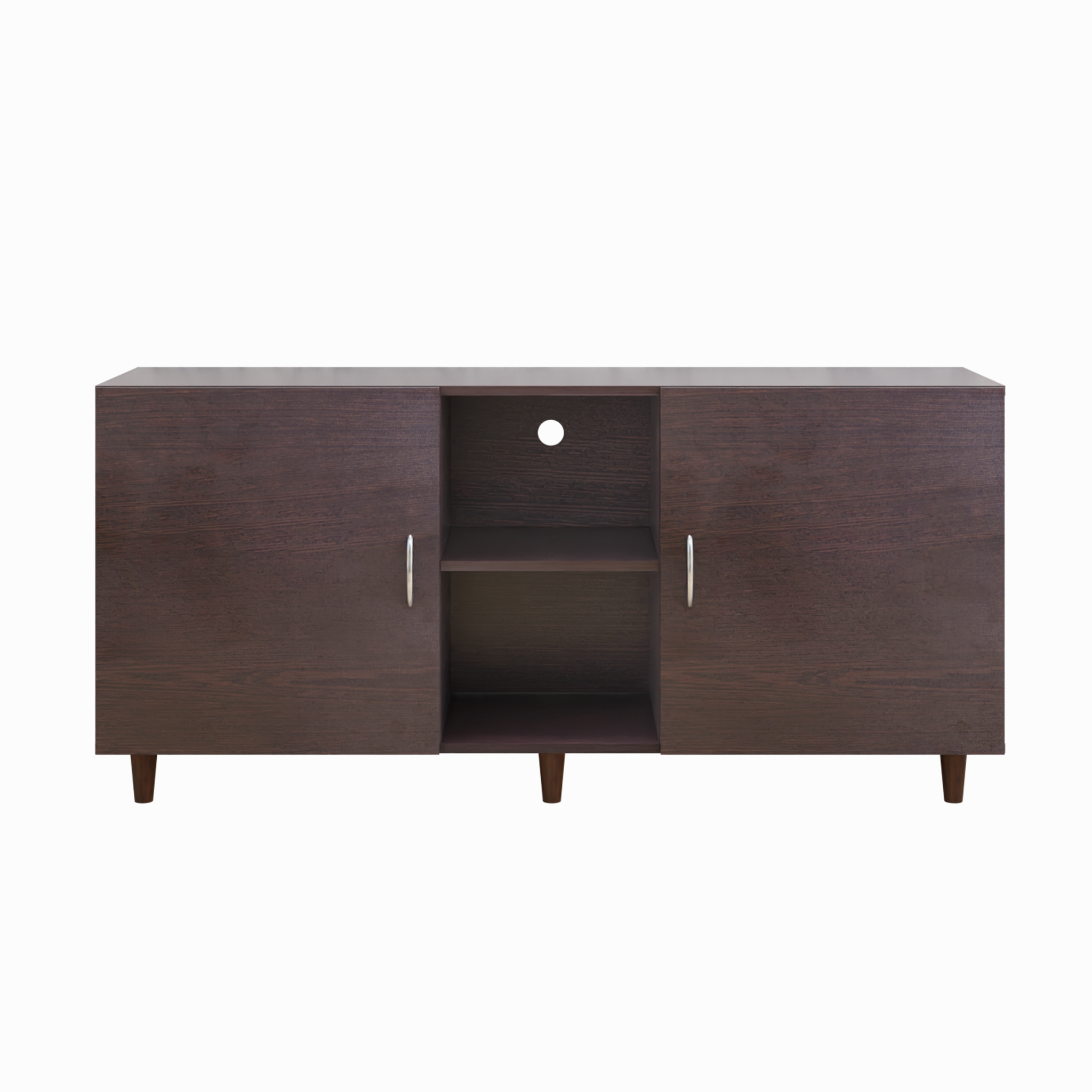 TV Unit | 2 Doors, Open Shelves | Single Color TV & Entertainment Unit VIKI FURNITURE