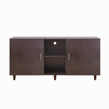 TV Unit | 2 Doors, Open Shelves | Single Color TV & Entertainment Unit VIKI FURNITURE