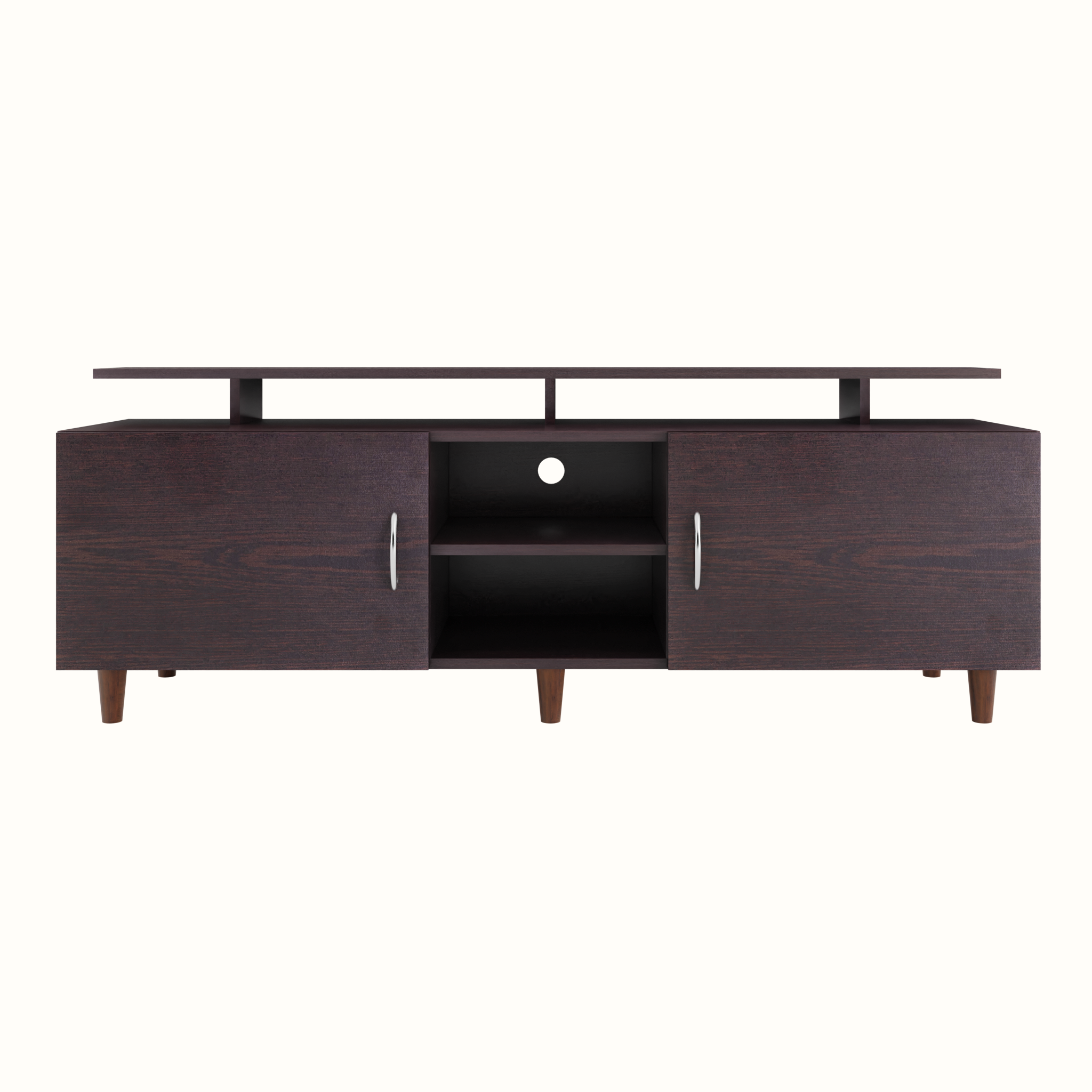 TV unit | 2 Doors, Open Shelves & Extension | Single Color TV & Entertainment Unit VIKI FURNITURE
