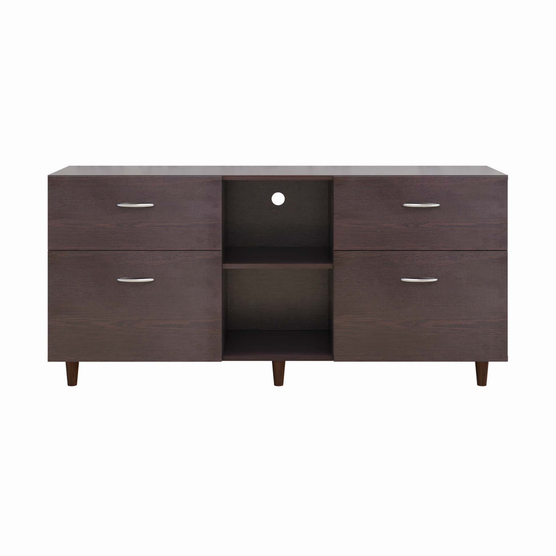 TV unit | 4 Drawers, Open Shelves | Single Color TV & Entertainment Unit VIKI FURNITURE