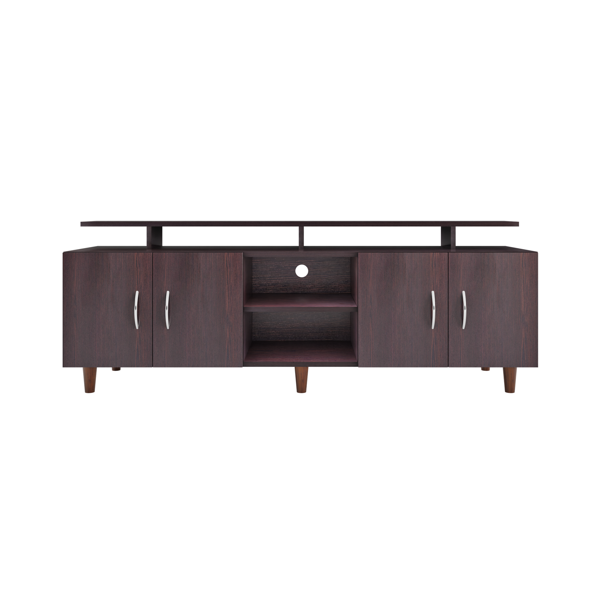 TV unit | 4 Doors, Open Shelves & Extension | Single Color TV & Entertainment Unit VIKI FURNITURE