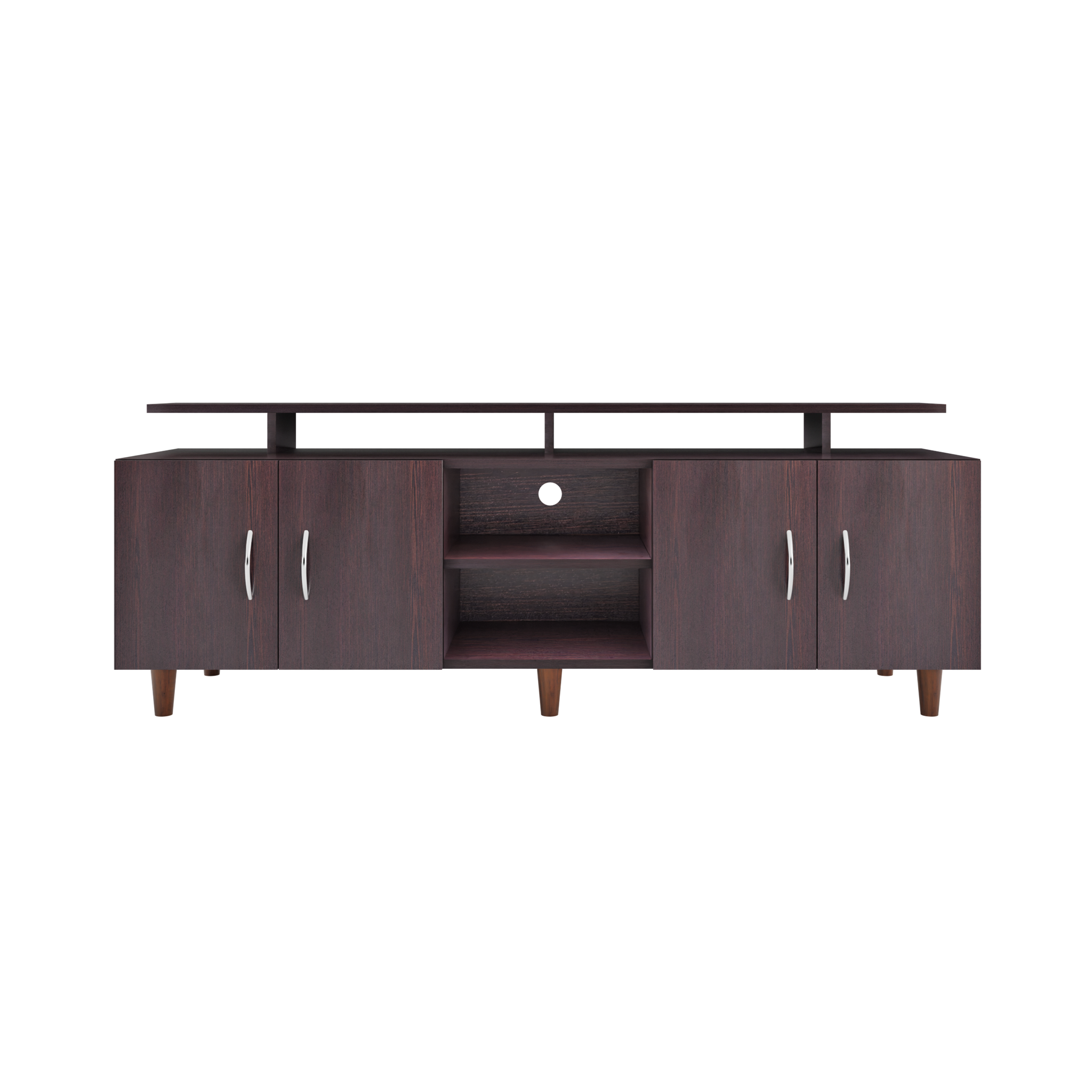 TV unit | 4 Doors, Open Shelves & Extension | Single Color TV & Entertainment Unit VIKI FURNITURE