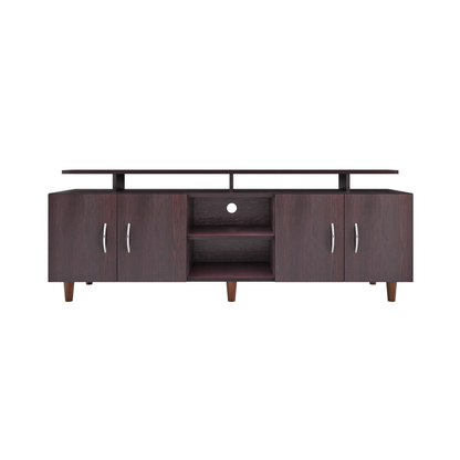 TV unit | 4 Doors, Open Shelves & Extension | Single Color TV & Entertainment Unit VIKI FURNITURE