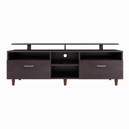 TV Unit | 2 Drawers, Open Shelves & Extension | Single Color TV & Entertainment Unit VIKI FURNITURE