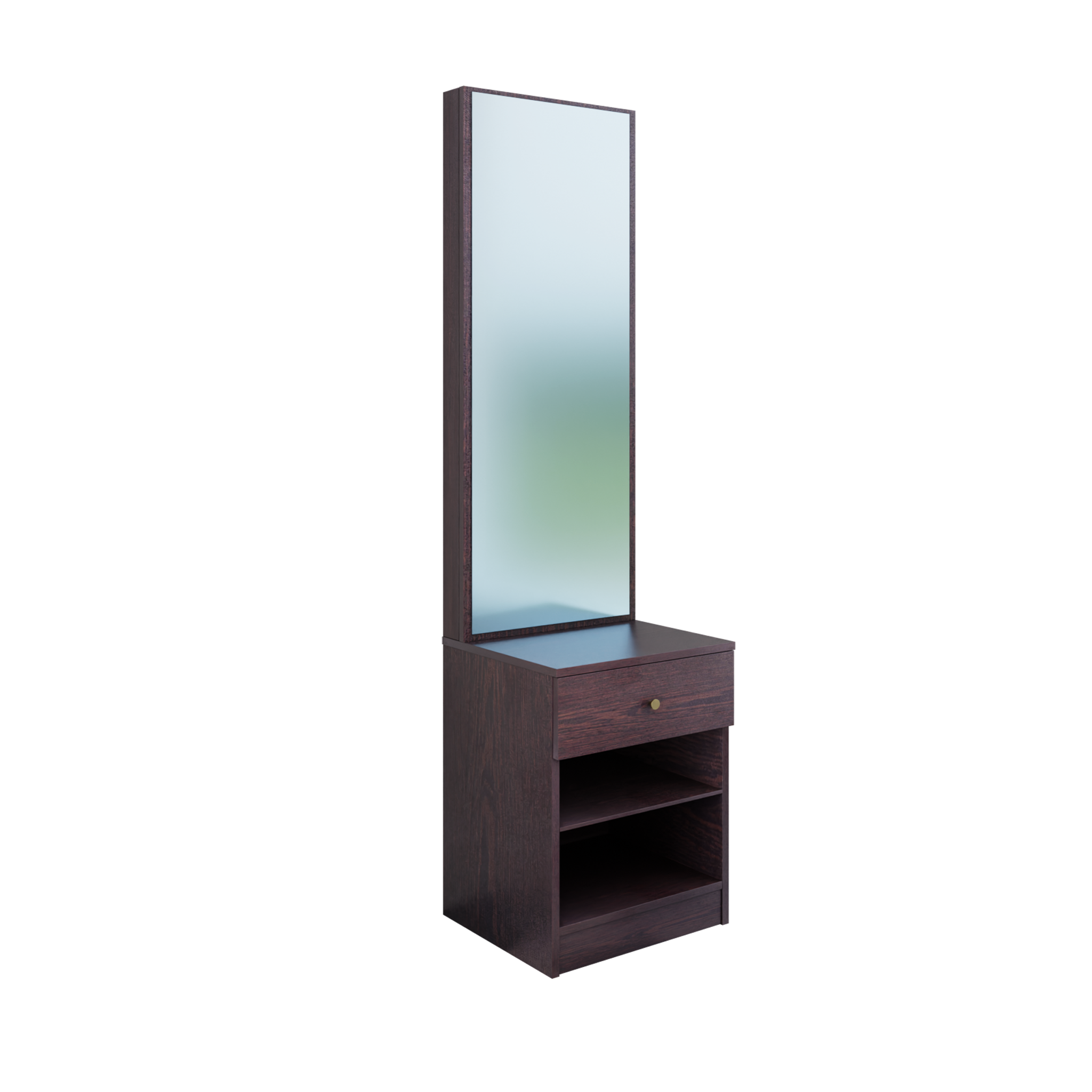 Dressing Table with Mirror Door | Drawer & Open Shelves Dressing Table VIKI FURNITURE