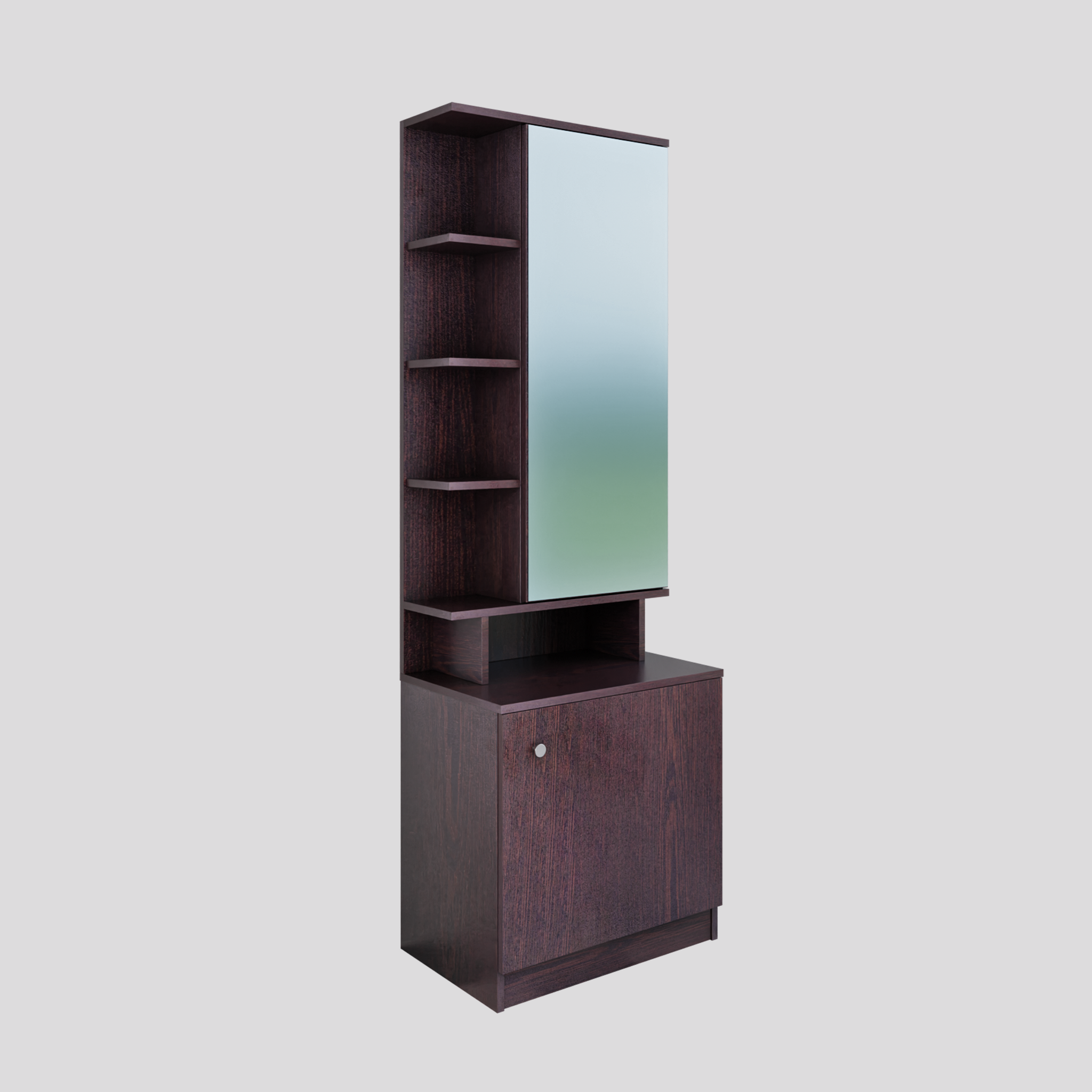 Dressing Table with Mirror Door | Drawer & Open Shelves Dressing Table VIKI FURNITURE