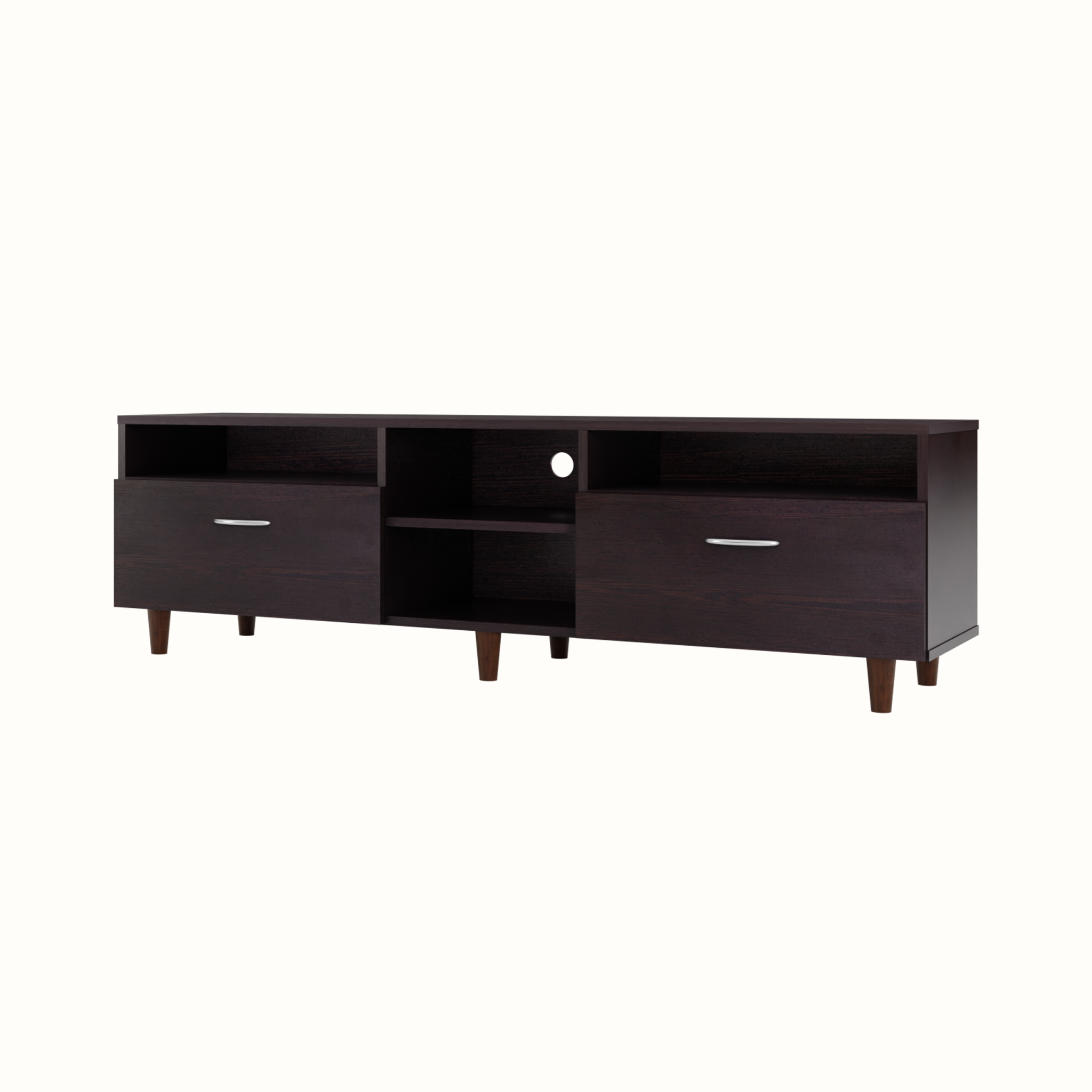 TV Unit | 2 Drawers, Open Shelves | Single Color TV & Entertainment Unit VIKI FURNITURE