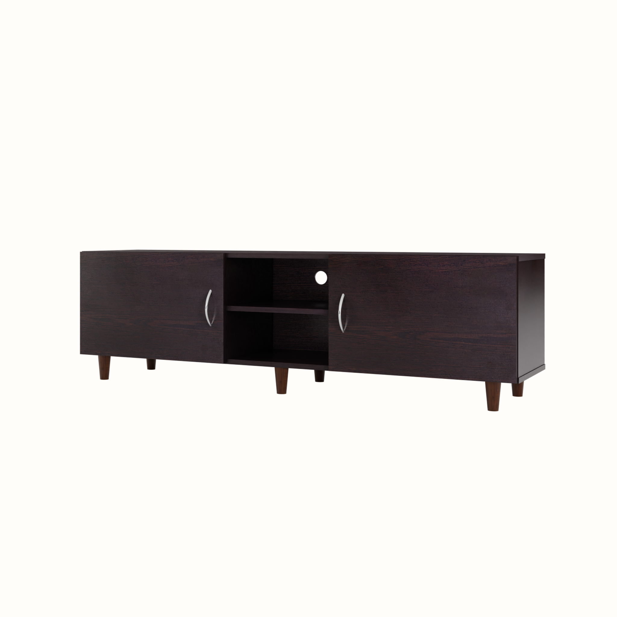 TV Unit | 2 Doors, Open Shelves | Single Color TV & Entertainment Unit VIKI FURNITURE