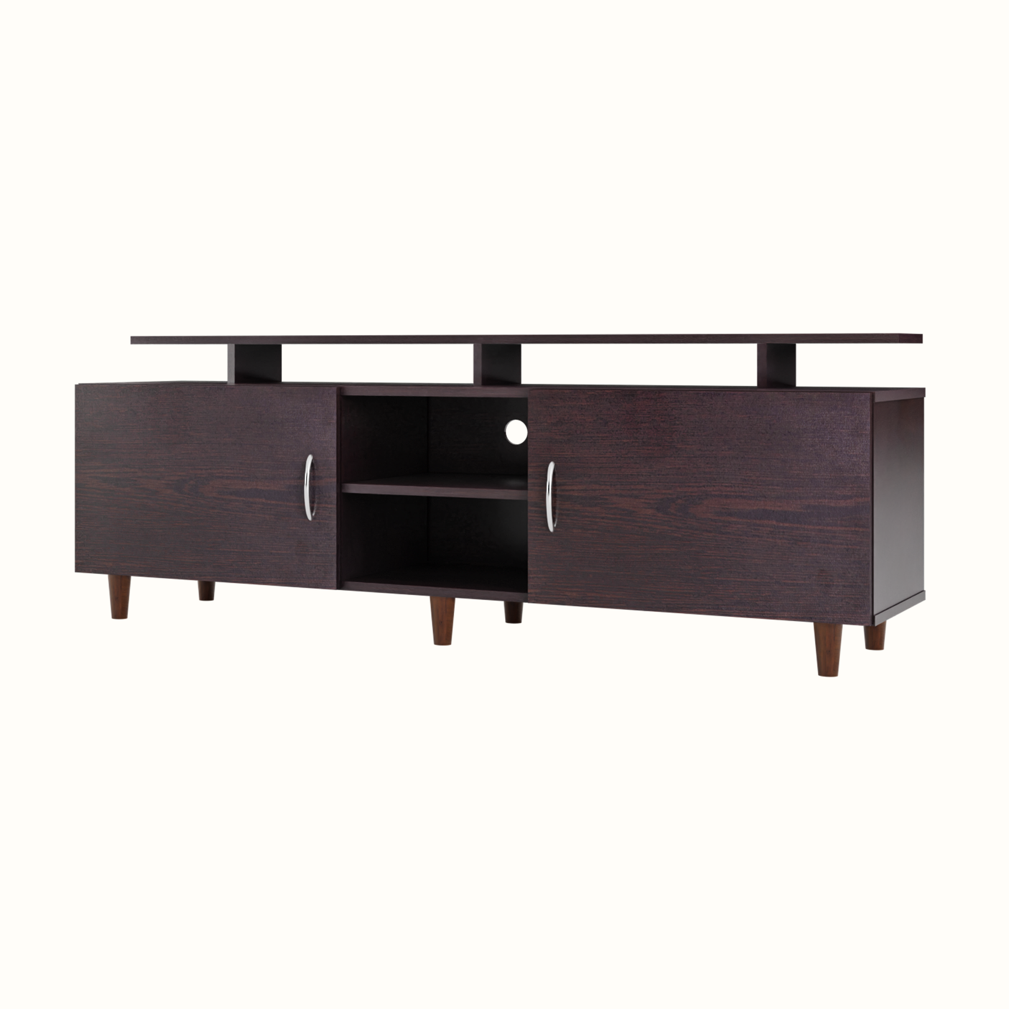TV unit | 2 Doors, Open Shelves & Extension | Single Color TV & Entertainment Unit VIKI FURNITURE