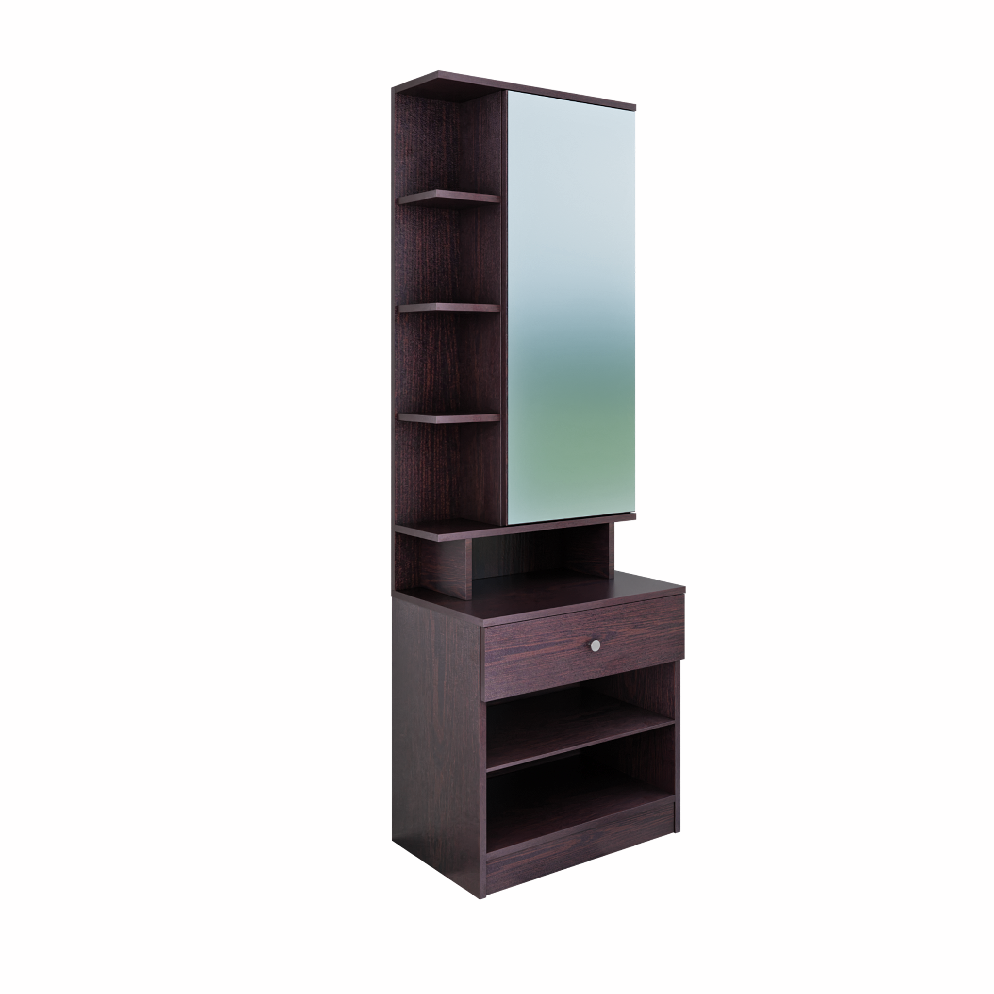 Dressing Table with Mirror Door | Door | Drawer & Open Shelves Dressing Table VIKI FURNITURE