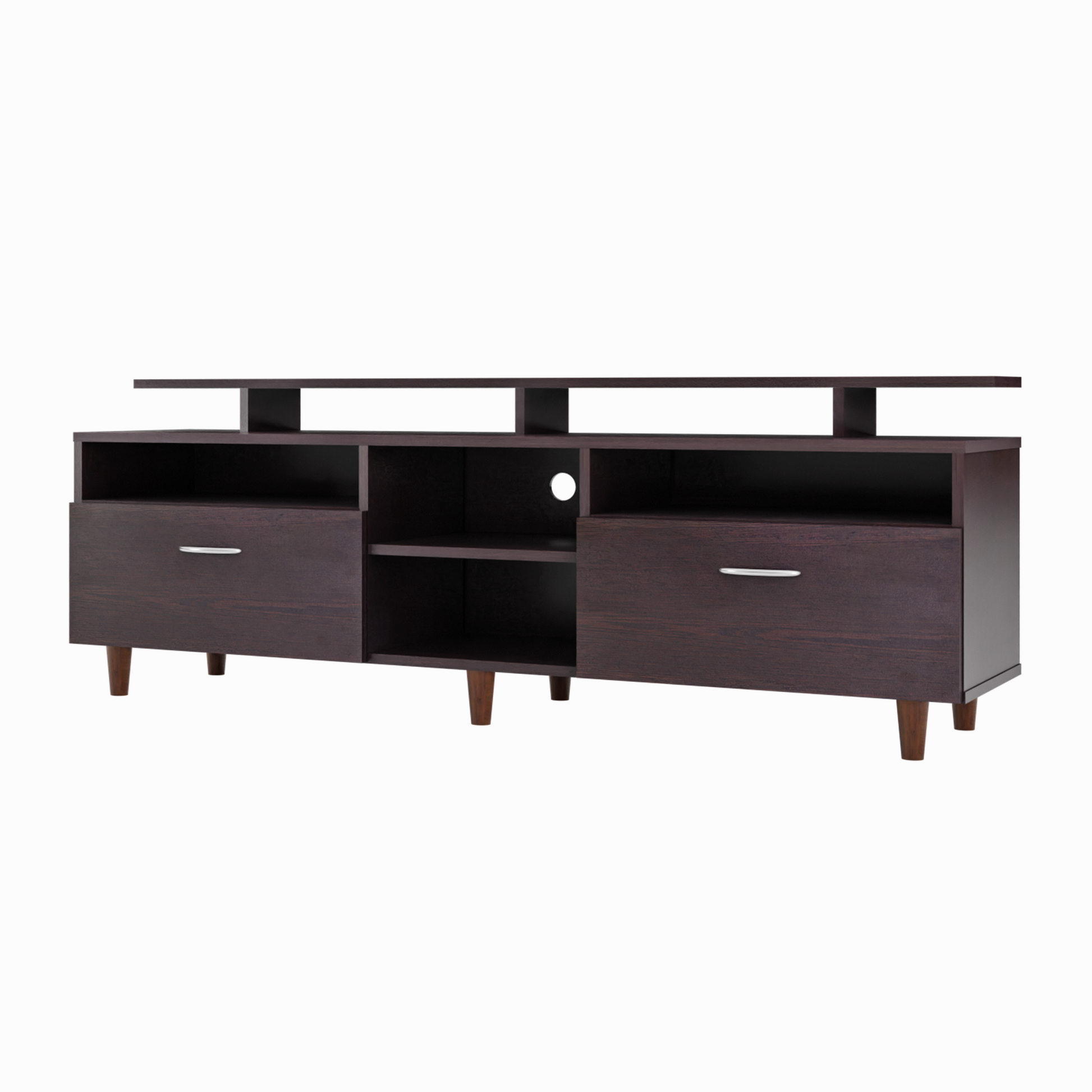 TV Unit | 2 Drawers, Open Shelves & Extension | Single Color TV & Entertainment Unit VIKI FURNITURE
